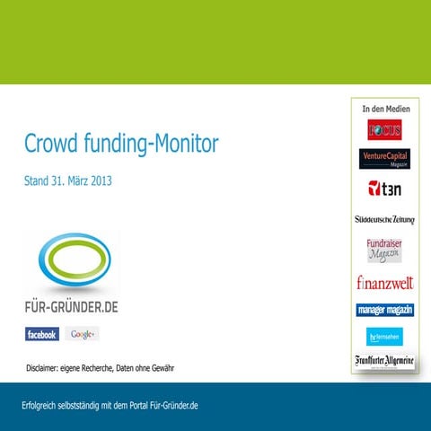 Crowd funding monitor q1 2013