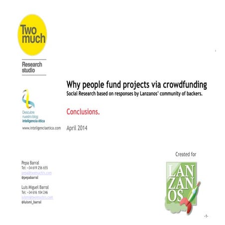 Final report of our crowdfunding project | PDF