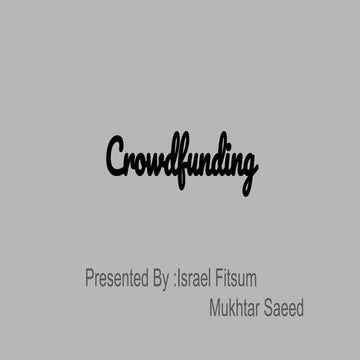 Introduction to Crowd funding | PPTX