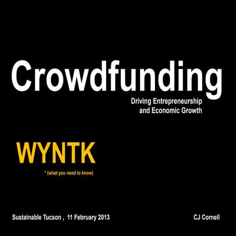 Sustainable Tucson - Crowdfunding Panel - Feb 11th 2013