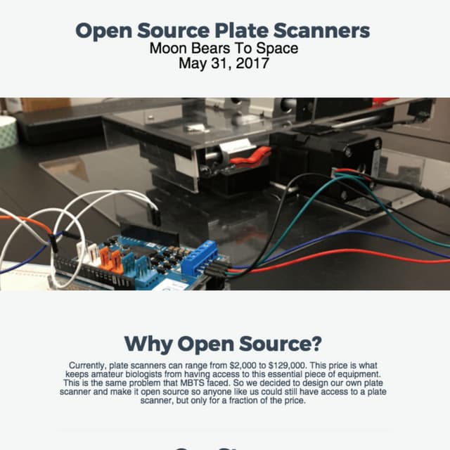 Crowdfunding of Water Bear Plate Scanner poster