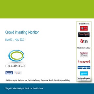 Crowd investing monitor q1 2013