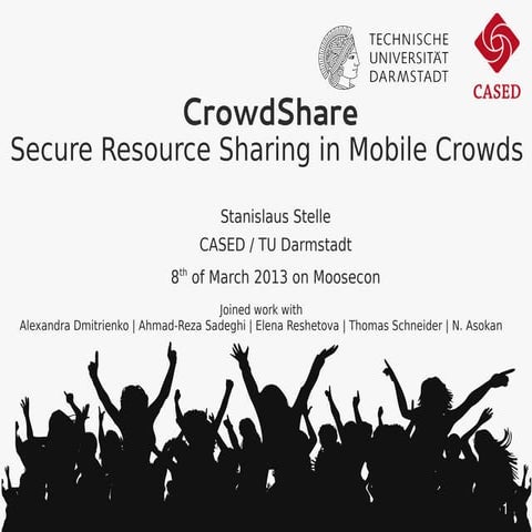 Crowdshare, Secure Resource Sharing in Mobile Crowds