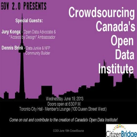 Crowdsourcing Canada's Open Data Institute | PPT