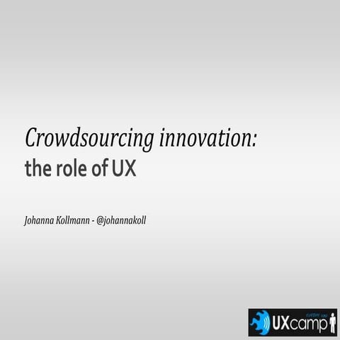 Crowdsourcing innovation, version 2