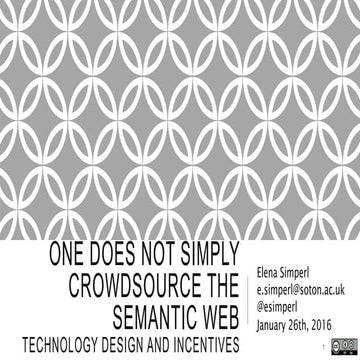 One does not simply crowdsource the Semantic Web