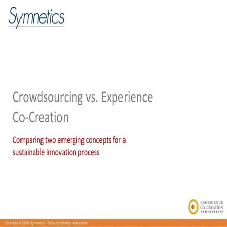 Crowdsourcing vs. Experience Co-Creation @daniel_egger