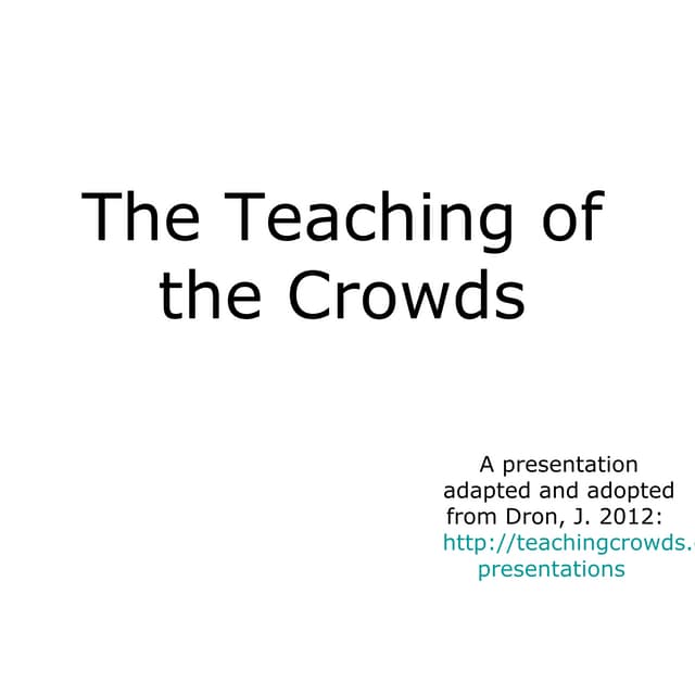 Teaching Crowds