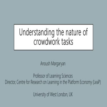 Crowdwork Task Typology