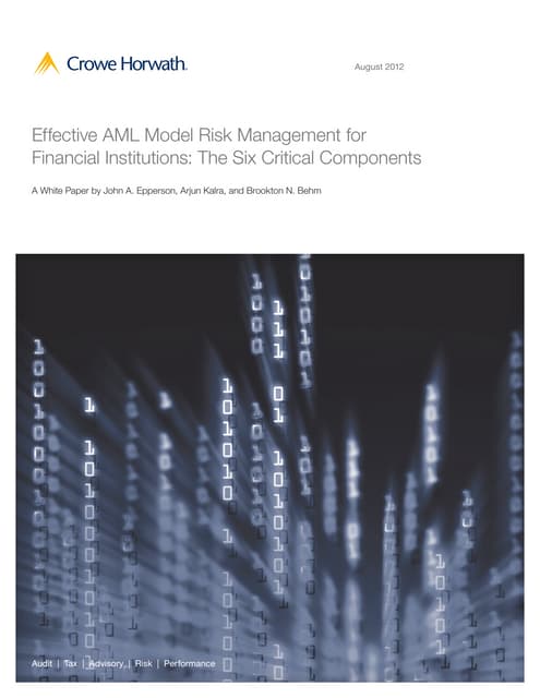 Crowe AML Model Risk Management Whitepaper