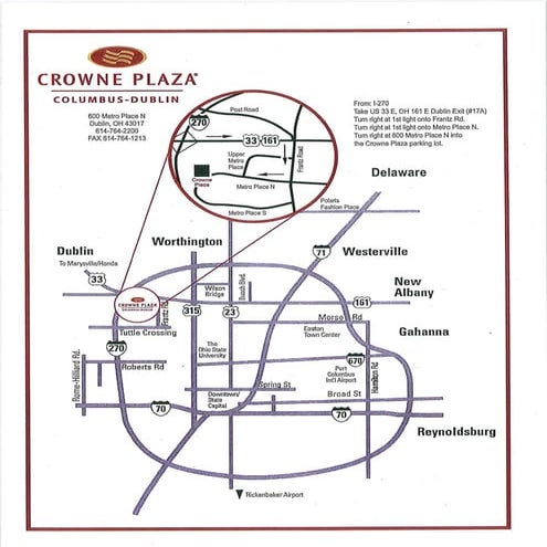 Law & Citizenship Conference 2014 Crowne Plaza Hotel Directions