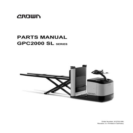 Crown lp3020 lift truck parts catalogue manual | PDF