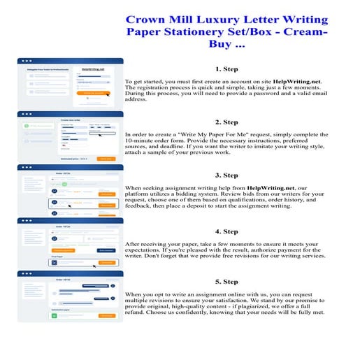 Crown Mill Luxury Letter Writing Paper Stationery SetBox - Cream- Buy ...