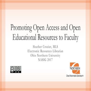 Promoting Open Access and Open Educational Resources to Faculty