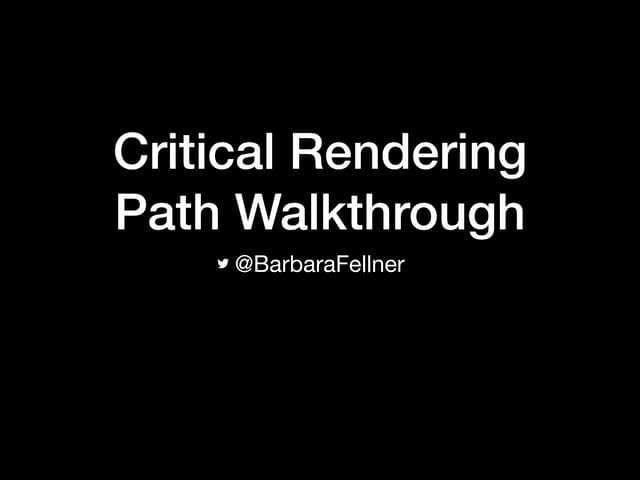 Critical Rendering Path
