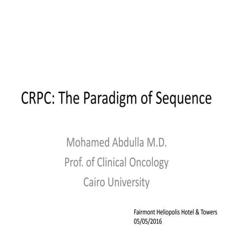 Crpc  the paradigm of sequence