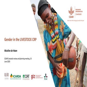 Gender in the LIVESTOCK CRP