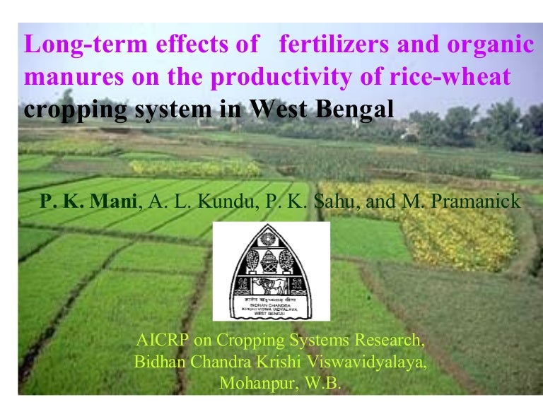 Long term effects of fertilizer and organic manures on the productivi…