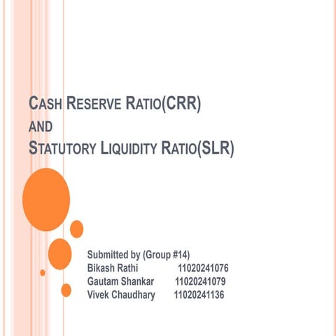 CRR and SLR in banks