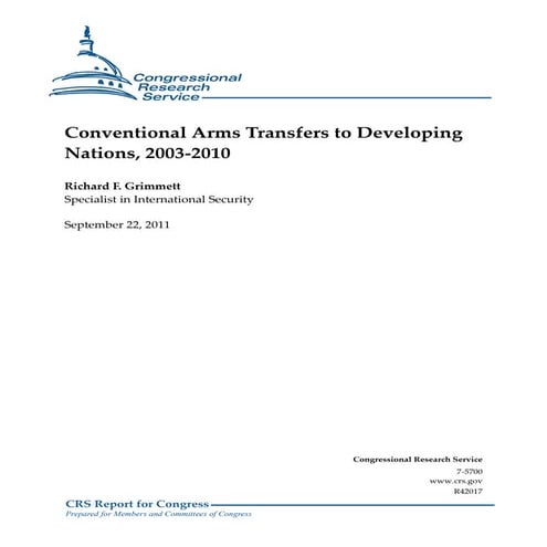 Conventional Arms Transfers to Developing Nations 2003-2010