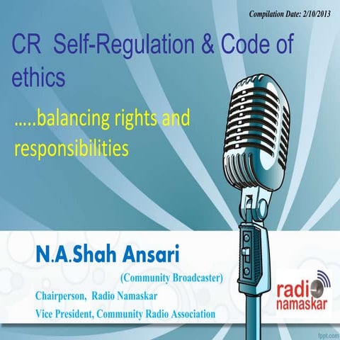 Community Radio: self regulation & code of ethics | PPT