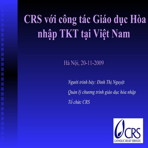 CRS presentation on Inclusive Education experience in Vietnam