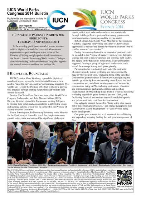 International Union for Conservation of Nature World Parks Congress 2014 - Issue #6