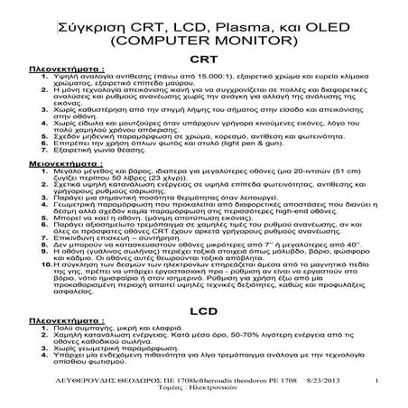 Σύγκριση Crt lcd-plasma-oled