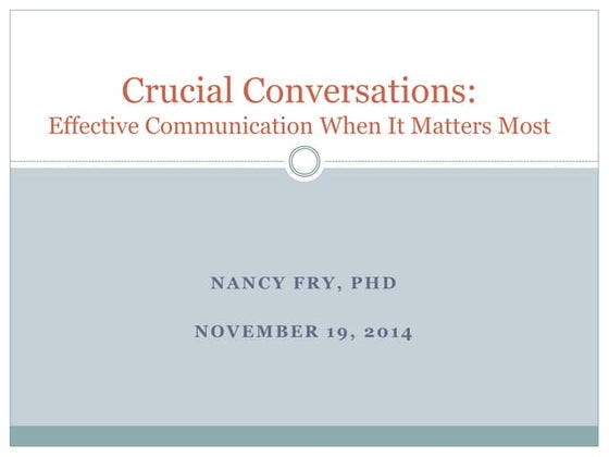 Crucial Conversations PowerPoint | PPTX