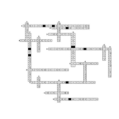 Crucigrama con respuestas de los canales