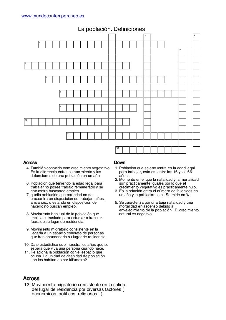 Crucigramas definiciones la_poblacion