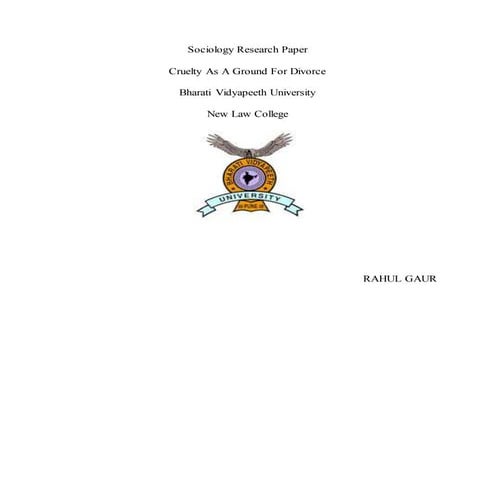 Cruelty as a ground for divorce rahul gaur b 09