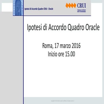 CRUI Ipotesi di Accordo Quadro Oracle