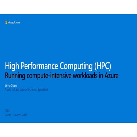 HPC on Azure for Reserach