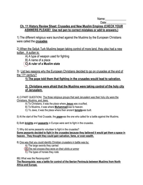 Crusades review answer key | PDF crusades-review-answer-key-pdf