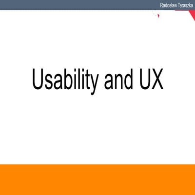 Usability i UX - podstawy
