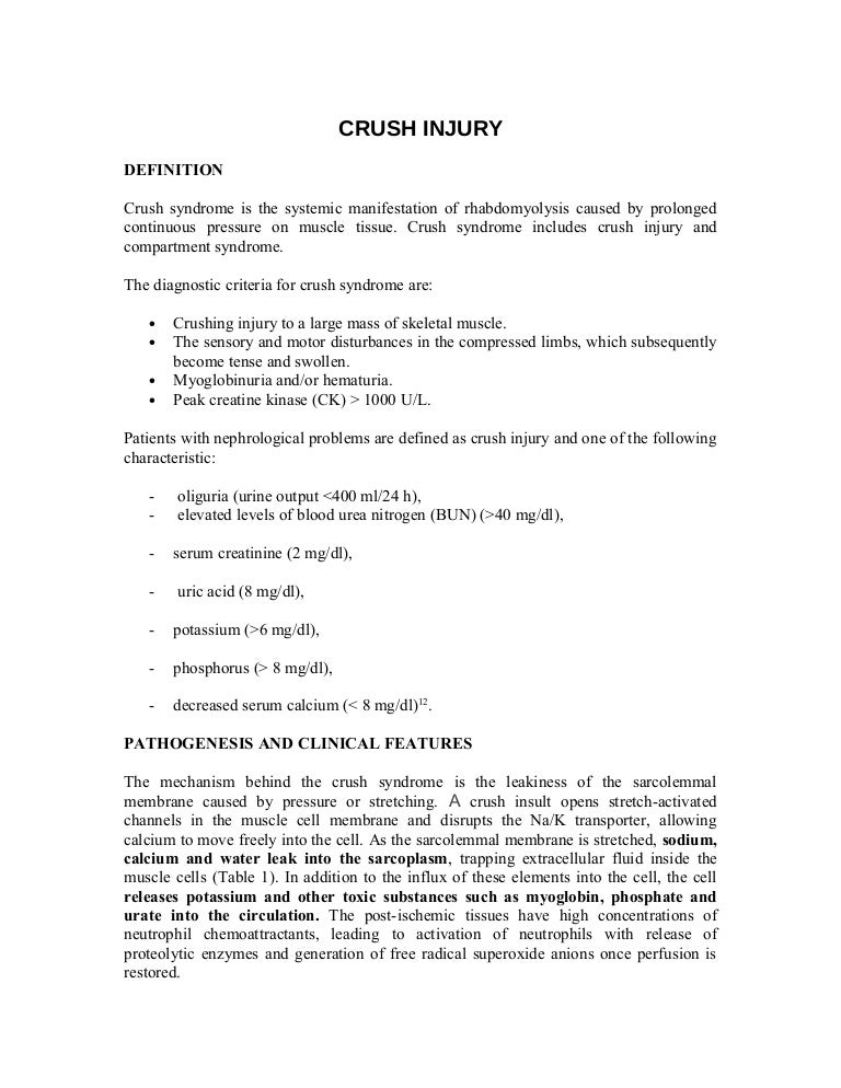 Crush syndrome/crush injury/its management