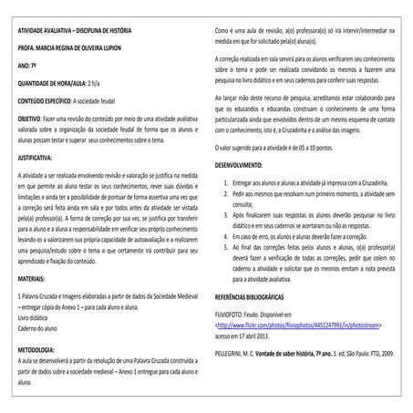 Cruzadinha feudalismo