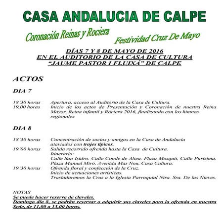 Programa Cruz Mayo Calp 2016