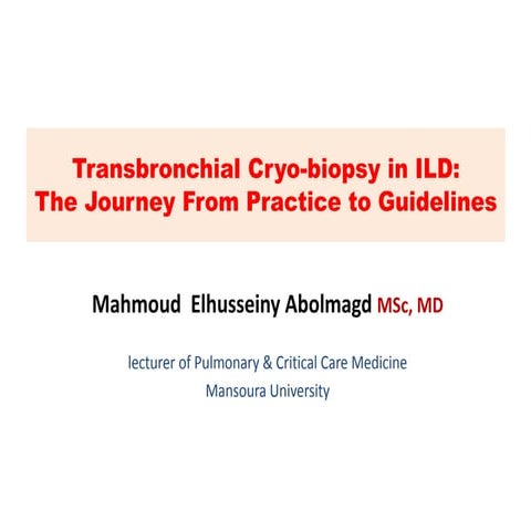 Transbronchial lung Cryobiopsy