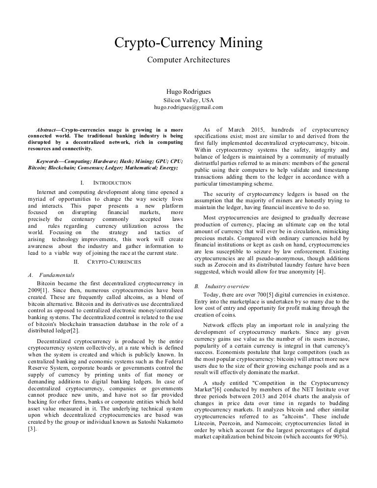 similar investment structures and assumptions for cryptocurrency