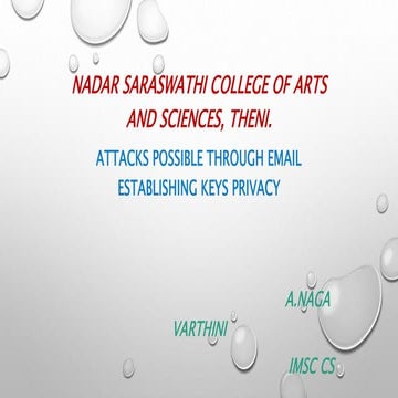 Email established keys privacy