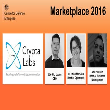 CDE Marketplace Sept 2016: Crypta Labs (CDE projects)