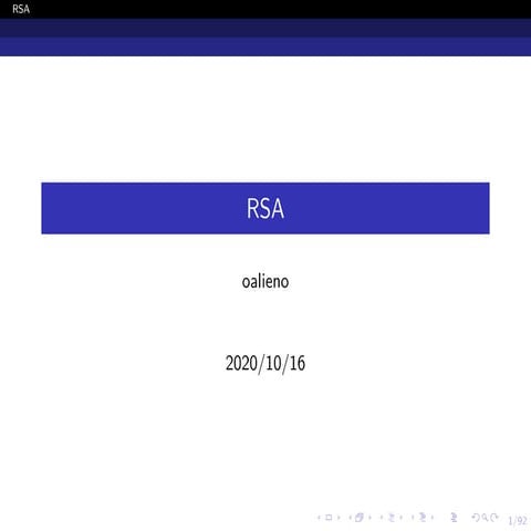 [Crypto Course] RSA