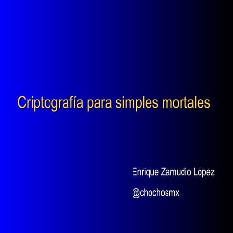 Criptografía para simples mortales