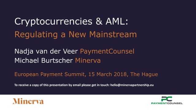 Cryptocurrencies and AML