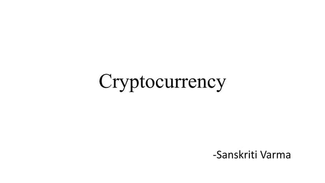 Cryptocurrency  