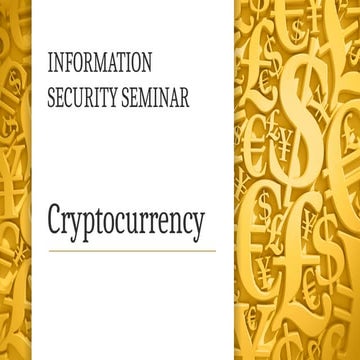 Cryptocurrency Seminar for Information Technology