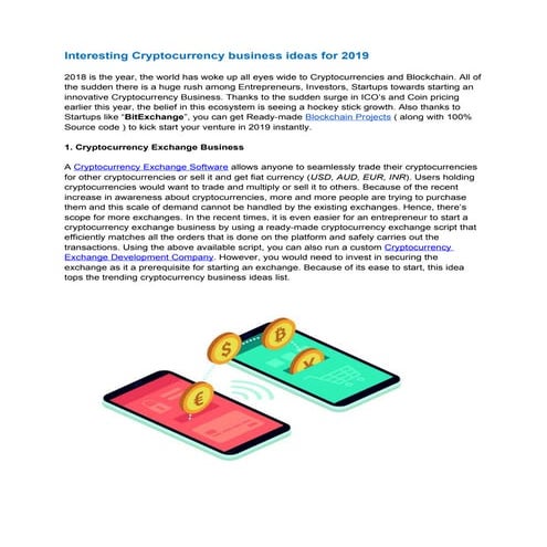 Cryptocurrency business ideas