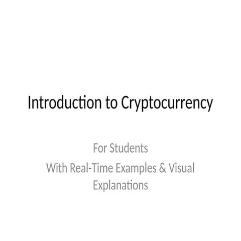 Beautiful view of Intro To Cryptocurrency Purposes Examples